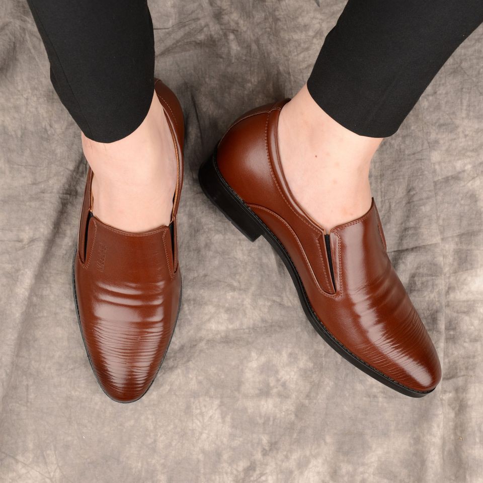 Giày công sở nam Tăng 7Cm Chiều Cao da bò thật ISHOESVN IS294