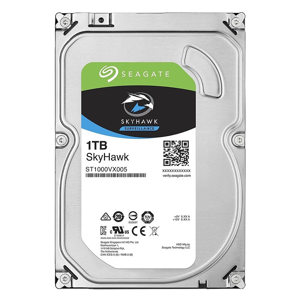 [Mã ELRE150 giảm 8% đơn 250K] Ổ Cứng HDD Seagate SkyHawk 1TB 3.5&quot; SATA 5900RPM ST1000VX005 - Hàng Chính Hãng