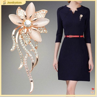 (jewelrystore) Ghim cài áo hình hoa đính đá thời trang cho nữ