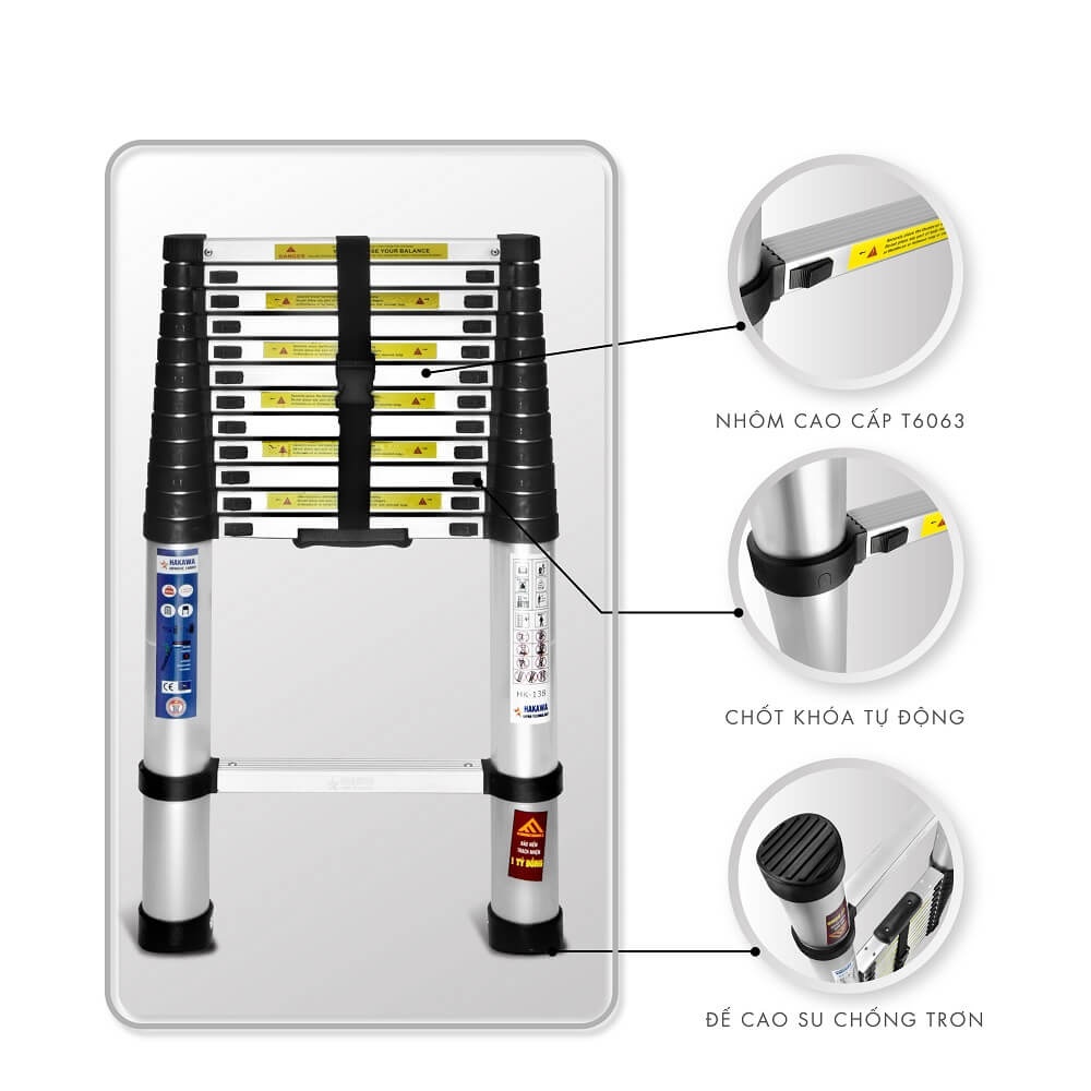 Thang Nhôm Rút Đơn Nhật Bản HAKAWA HK138