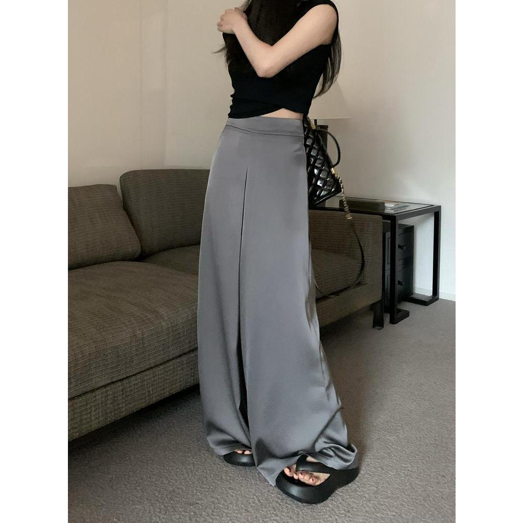 Quần Dài Ống Rộng Lưng Cao Màu Sắc Đơn Giản 63805