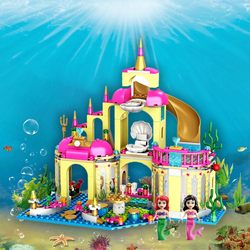 Bộ đồ chơi lắp ráp SLUBAN 41063 mẫu cung điện nàng tiên cá Ariel dưới đại dương cho bé gái DIY
