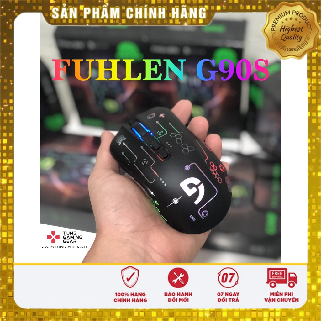 Chuột Máy Tính Siêu Game Fuhlen G90S Full Led RGB - DPI 4000 - Hàng Chính Hãng - Bảo Hành 24 Tháng Toàn Quốc