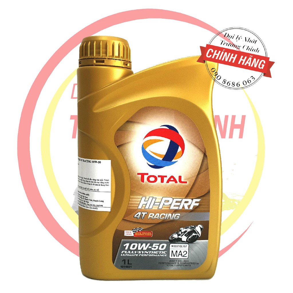 Nhớt Total Hi-Perf 4T Racing 10W40 1L dành cho xe số, tay côn