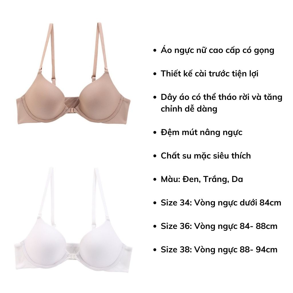 Áo lót nữ có gọng đệm mút nâng ngực gợi cảm, Áo ngực nữ su mềm mại thoáng mát DEVARI A100
