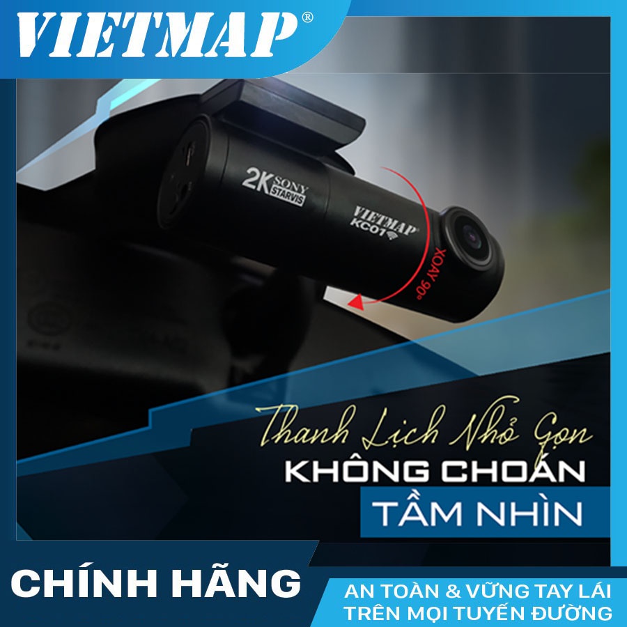 Camera Hành Trình Vietmap KC01 PRO Kết Nối Wifi Cảnh Báo Giao Thông Bằng Giọng Nói + KM thẻ 64/128GB
