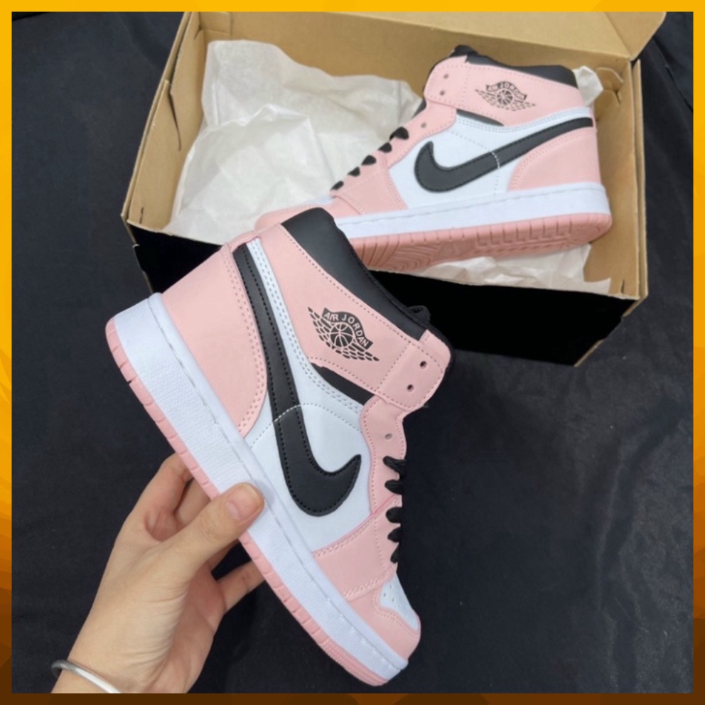 [Ảnh+Video thật][Full bill +box] Giày Sneaker 𝗷𝗼𝗿𝗱𝗮𝗻 𝟭 hồng cao cổ cho nữ, Giày JD1 Nữ hồng đen Cao Cấp | WebRaoVat - webraovat.net.vn