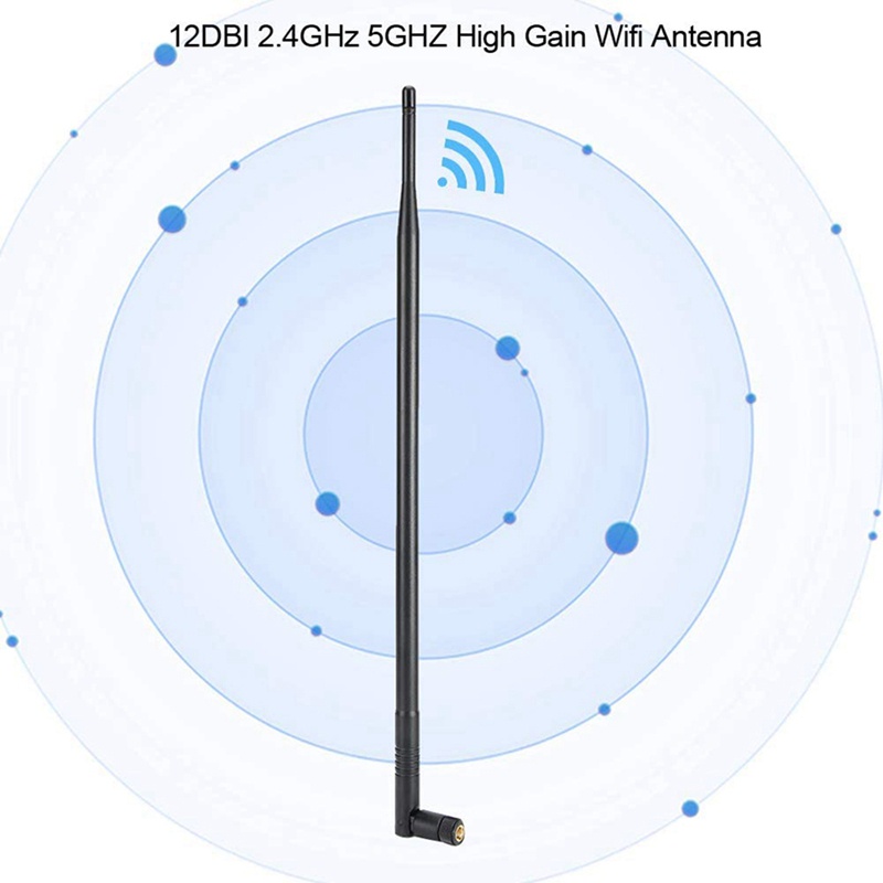 Ăng Ten WiFi 12DBI 2.4G / 5G ChấT LượNg Cao VớI ĐầU CắM Rp-Sma