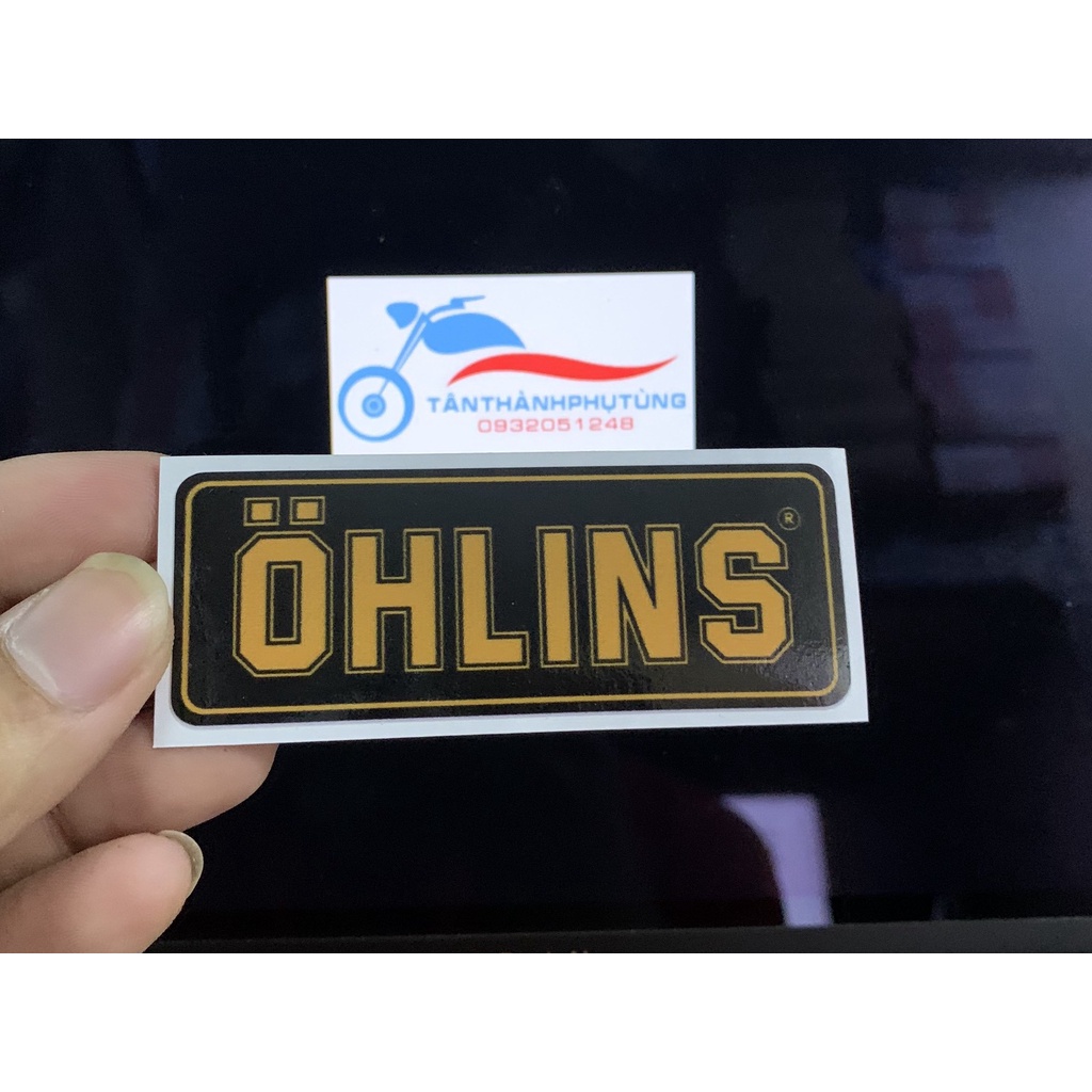 Tem Decal chữ Ohlins 8x3cm- giá 1 tem