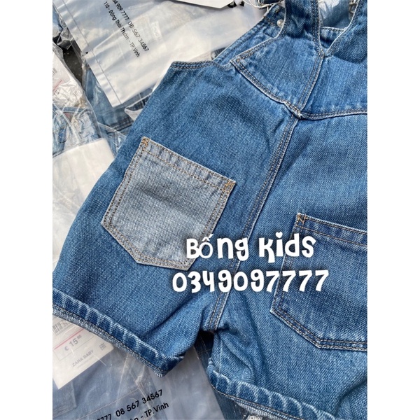 Short Yếm Bé Trai Túi Pha Màu Denim ZR