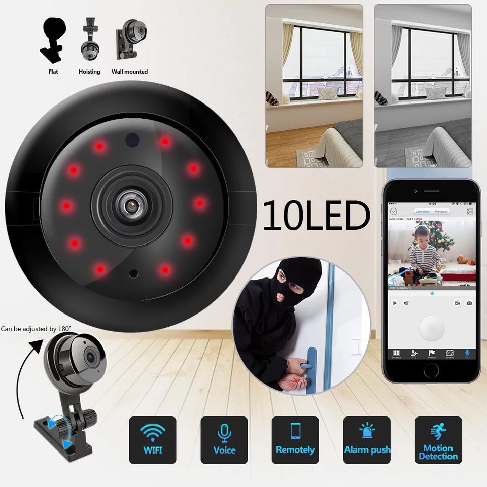 Camera WiFi Mini V380 HD Có Hồng Ngoại Nhìn Đêm