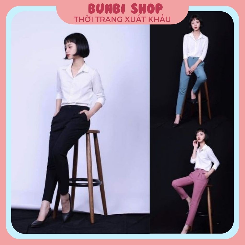Quần Baggy nữ chất vải xuất hàn, kiểu quần tây nữ đi làm đi học đi chơi tôn dáng hàng chuẩn loại 1