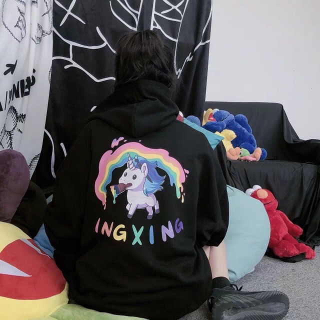 HOODIE ZIP INGXING - ÁO KHOÁC NGỰA 1 SỪNG UNISEX | BigBuy360 - bigbuy360.vn