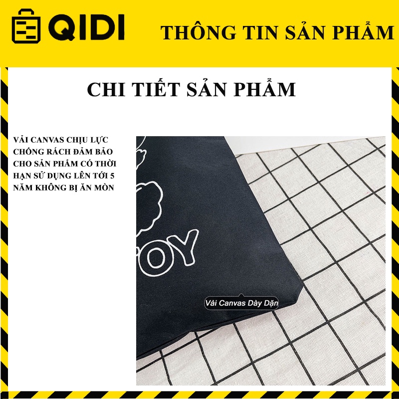 Túi Tote, Túi Vải Canvas 2 Lớp Dày Dặn Có Khóa Kéo Đẹp Đi Học Đi Chơi Phong Cách