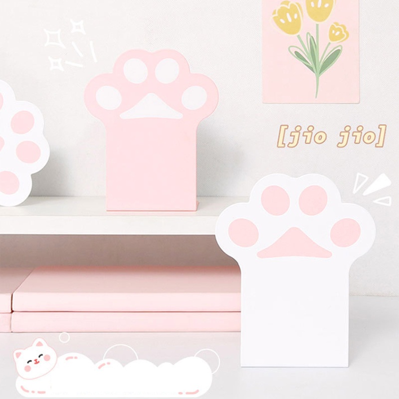 2 Miếng Chặn Sách Chống Trượt Hình Dấu Chân Mèo Hoạt Hình Bằng Kim Loại Cho Học Sinh