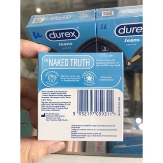 Bao cao su Durex Jeans hộp 3 bao - Kiểu dáng hiện đại, ôm sát vừa vặn - Sản xuất tại Thái Lan (Tổng kho bao cao su HN)