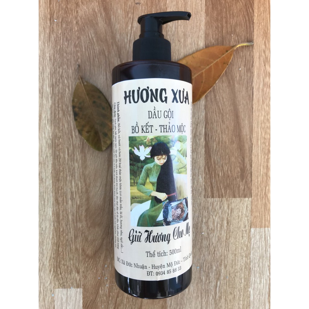 Dầu gội thiên nhiên bồ kết Hương Xưa giảm rụng tóc, ngứa da đầu, sạch gàu.