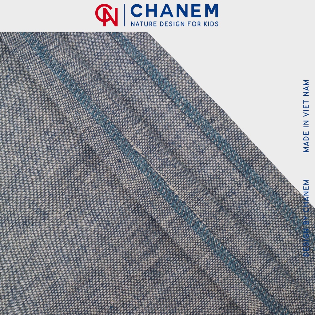 Đầm bé gái cổ vuông màu bò JEANY DRESS CHANEM phối 2 nút gỗ dừa, chất bò giấy cao cấp, mềm mại cho bé từ 1 - 10 tuổi