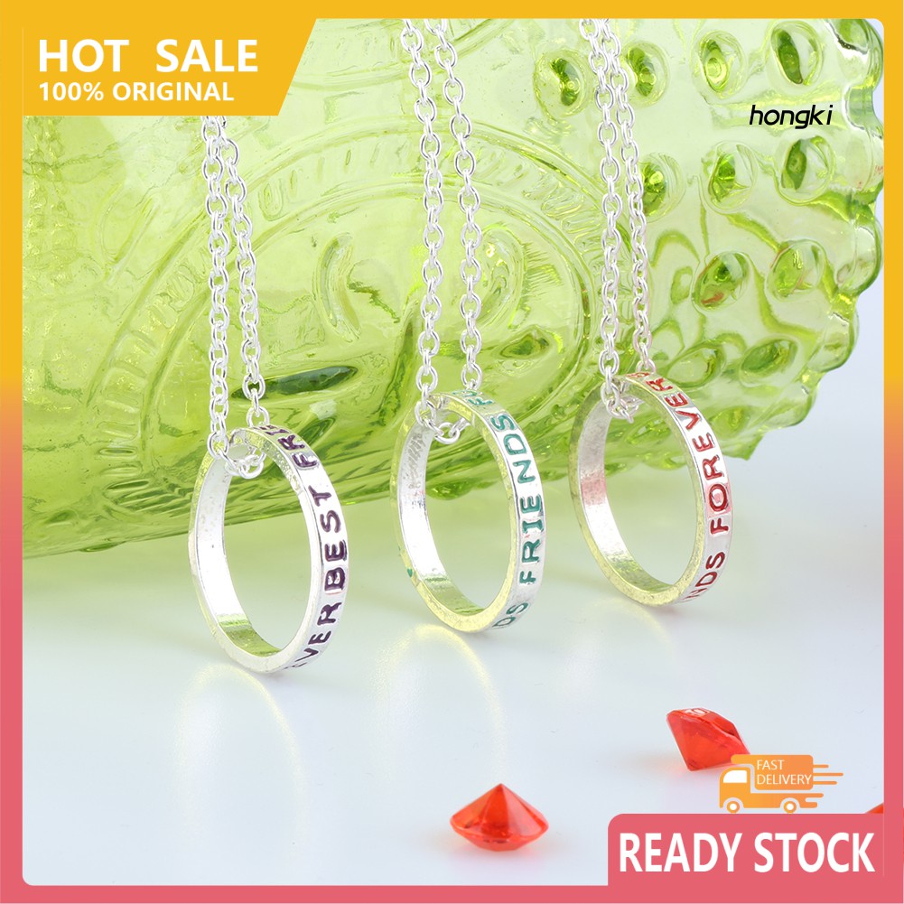 Set 3 Vòng Cổ Mặt Nhẫn Khắc Chữ Best Friend Đơn Giản Thời Trang Cho Nữ