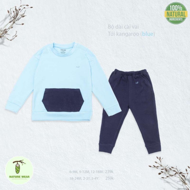 Nature wear - Bộ nỉ bamboo vải dày cao cấp cho bé 6-16kg