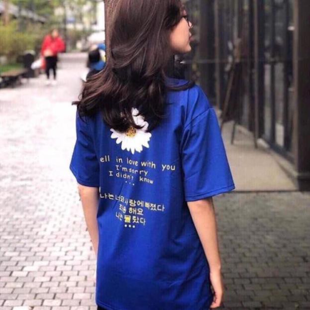 Áo thun tay lỡ unisex form rộng phông Hoa Cúc Nhỏ nam nữ cuons hút KMG
