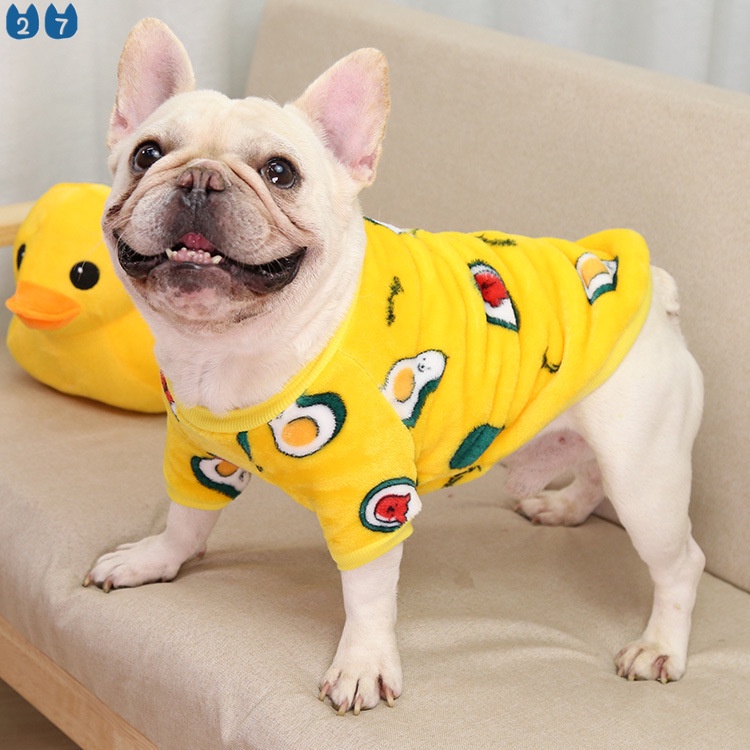 {27Pets} Bộ Đồ Ngủ Hai Mảnh Ấm Áp Kích Thước Nhỏ Và Vừa Cho Thú Cưng Bull Pháp
