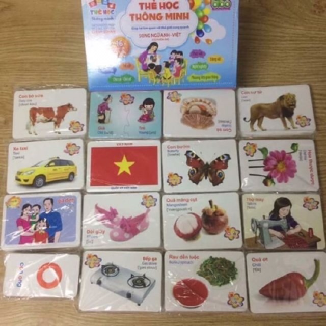 Bộ thẻ học thông minh 16 chủ đề 416 thẻ