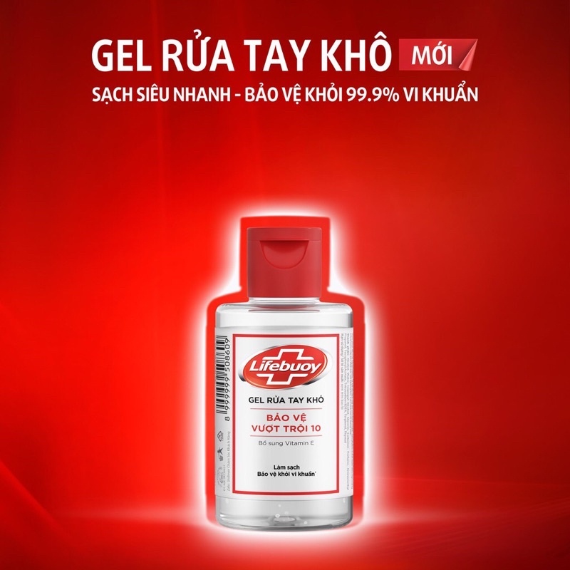 Gel rửa tay khô sạch siêu nhanh Lifebouy bảo vệ vượt trội (Chai nắp đỏ 100ml) | BigBuy360 - bigbuy360.vn