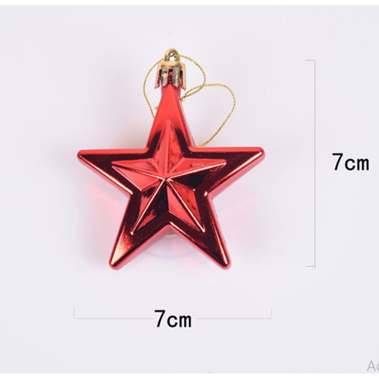 Bộ 6 ngôi sao trang trí noel 7cm MẪU E12