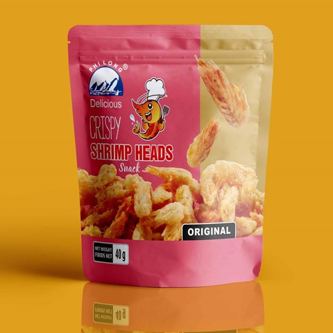 Đầu Tôm chiên giòn Phi Long, snack ăn vặt giòn, thơm, ngon, đầu tôm vị cay, vị tự nhiên