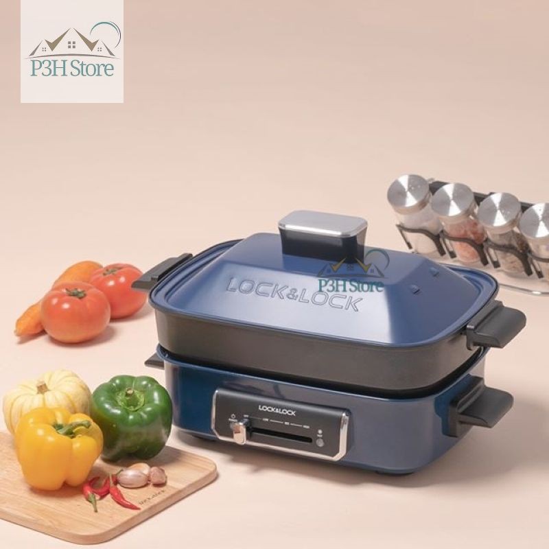 Nồi Điện Đa Năng LocknLock dùng để nấu - hấp-  nướng EJG556 EJP261WHT P3H
