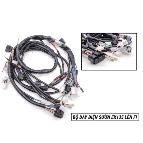 Dây điện sườn exciter 135 lên FI sử dụng xăng phun điện tử