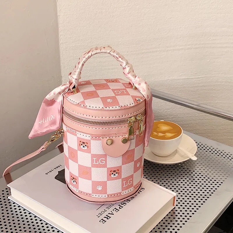 M35_Túi PU Hình Tròn DIY Tự May Handmade