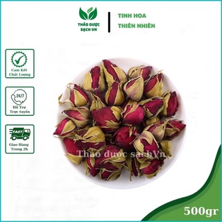 Trà nụ hoa hồng Đà lạt sấy khô nguyên bông loại to thơm ngon thượng hạng 500g thảo dược sạch VN
