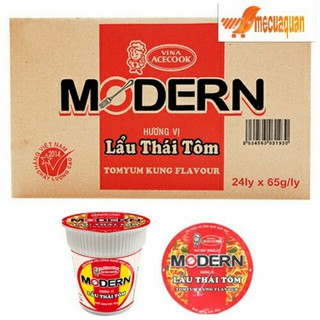 Mì ăn liền modern lẩu thái tôm thùng 24 ly x 65g/ly