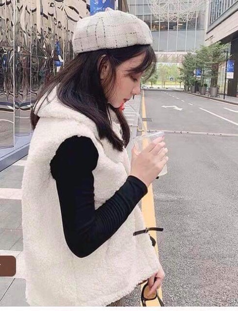 Mũ nồi - nón nồi beret caro có dây rút