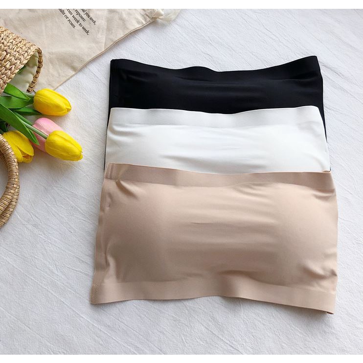 Áo ống không dây chất liệu lụa lạnh thoải mái thời trang phong cách quyến rũ cho nữ