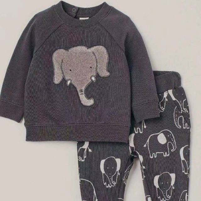 Bộ nỉ voi xám H&M cho bé trai