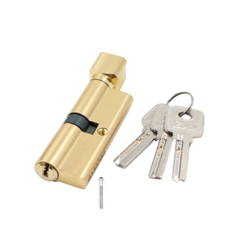 Ổ Khóa Cửa Kim Loại Hình Trụ Chống Trộm Kèm 3 Chìa Khóa
