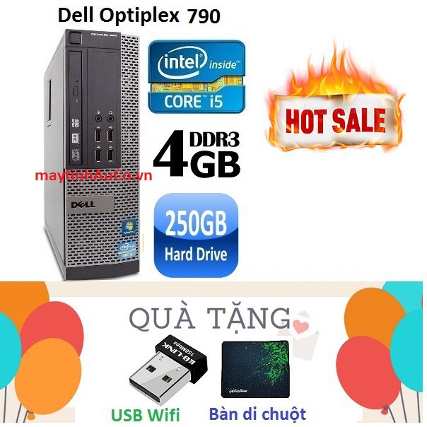 Máy tính đồng bộ Dell Optiplex 790 core i5 RAM 4GB HDD 250GB -Tặng USB Wifi, 20