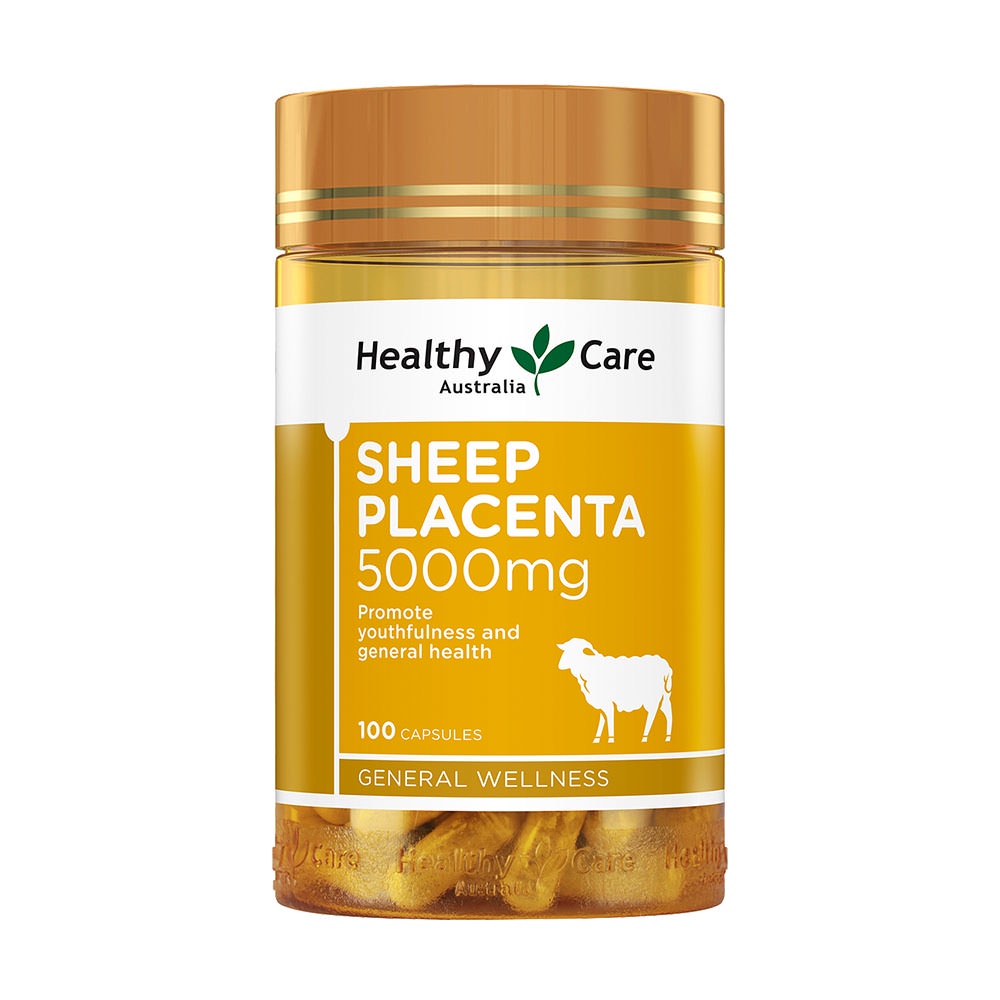 Viên uống nhau thai cừu Healthy Care Sheep Placenta 5000mg 100 viên của Úc