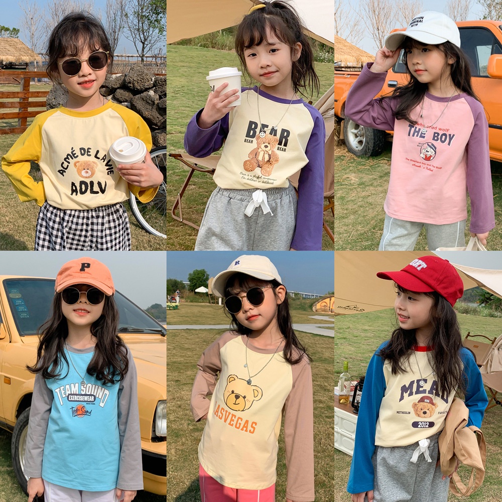 Áo Thun Cotton Họa Tiết Hoạt Hình Chữ In Thời Trang Xuân Hè Cho Trẻ Em