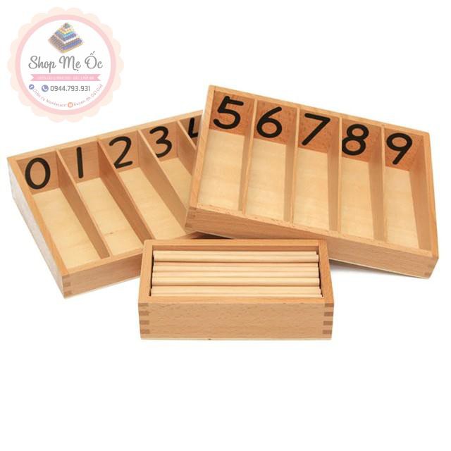 Giáo cụ Montessori - Spindle Box 45 que tính (loại to - sẵn)