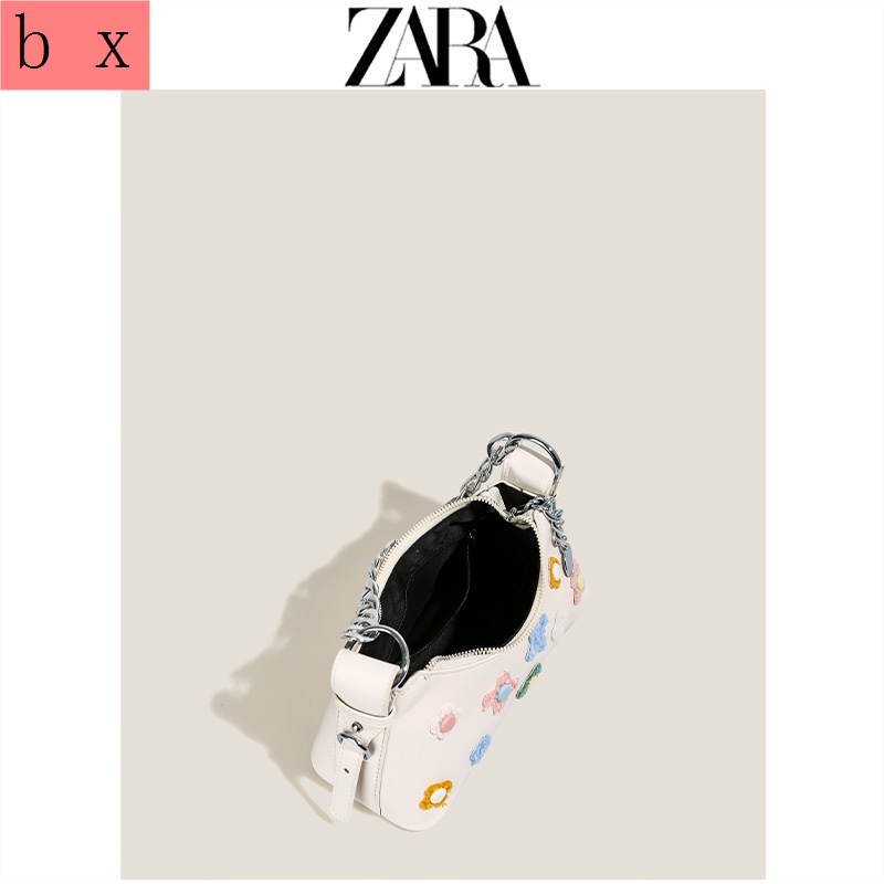 Túi Kẹp Nách zara 2022 Họa Tiết Hoa Phối Dây Xích Thời Trang Mùa Hè Dành Cho Nữ