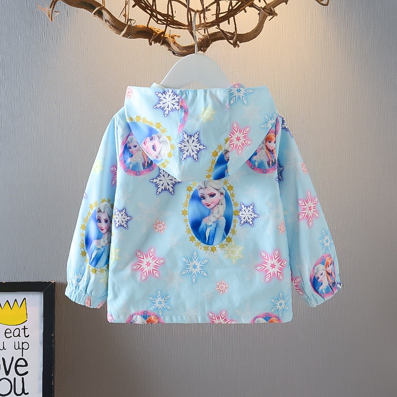 Áo khoác thể thao tay dài in hình công chúa Elsa cho bé gái