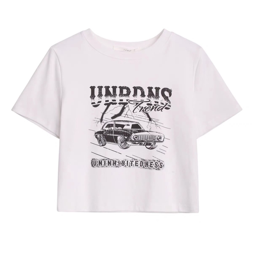 ❖Áo Thun Ngắn Lưng Cao Dáng Ôm Dễ Phối Đồ Thời Trang Cho Nữ