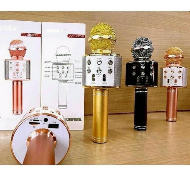 Micro Hát Karaoke Wster Ws 858 Kết Nối Bluetooth Ws Ws 858