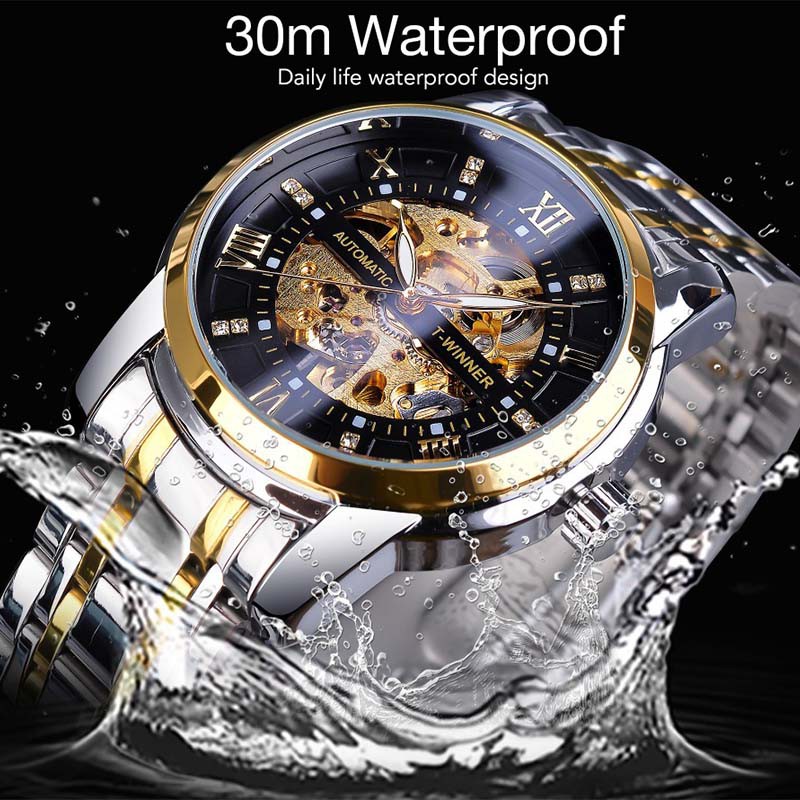 Đồng hồ cơ lộ máy thiết kế lưới thời trang cao cấp cho nam | BigBuy360 - bigbuy360.vn