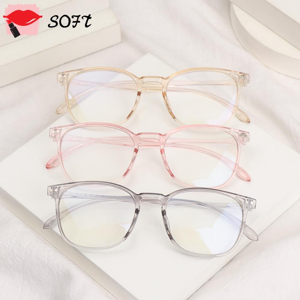 SOFTNESS Women Anti-blue Light Glasses Vision Care Computer Goggles Optical Eyewear Oversized Fashion Classic Retro Eyeglasses