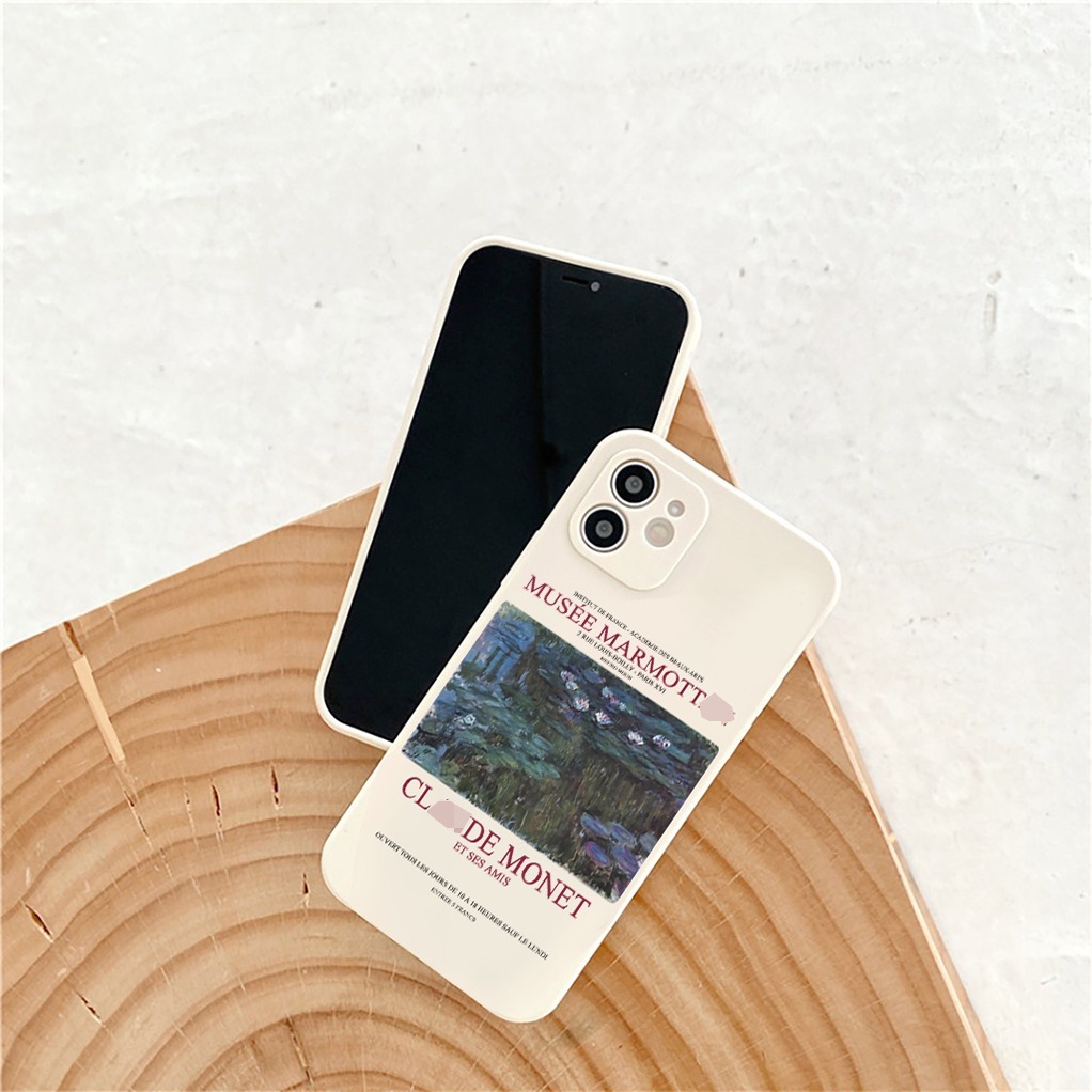 Ốp lưng iphone cạnh vuông Tranh claud. monet dành cho iphone 6 đến 14promax - E150